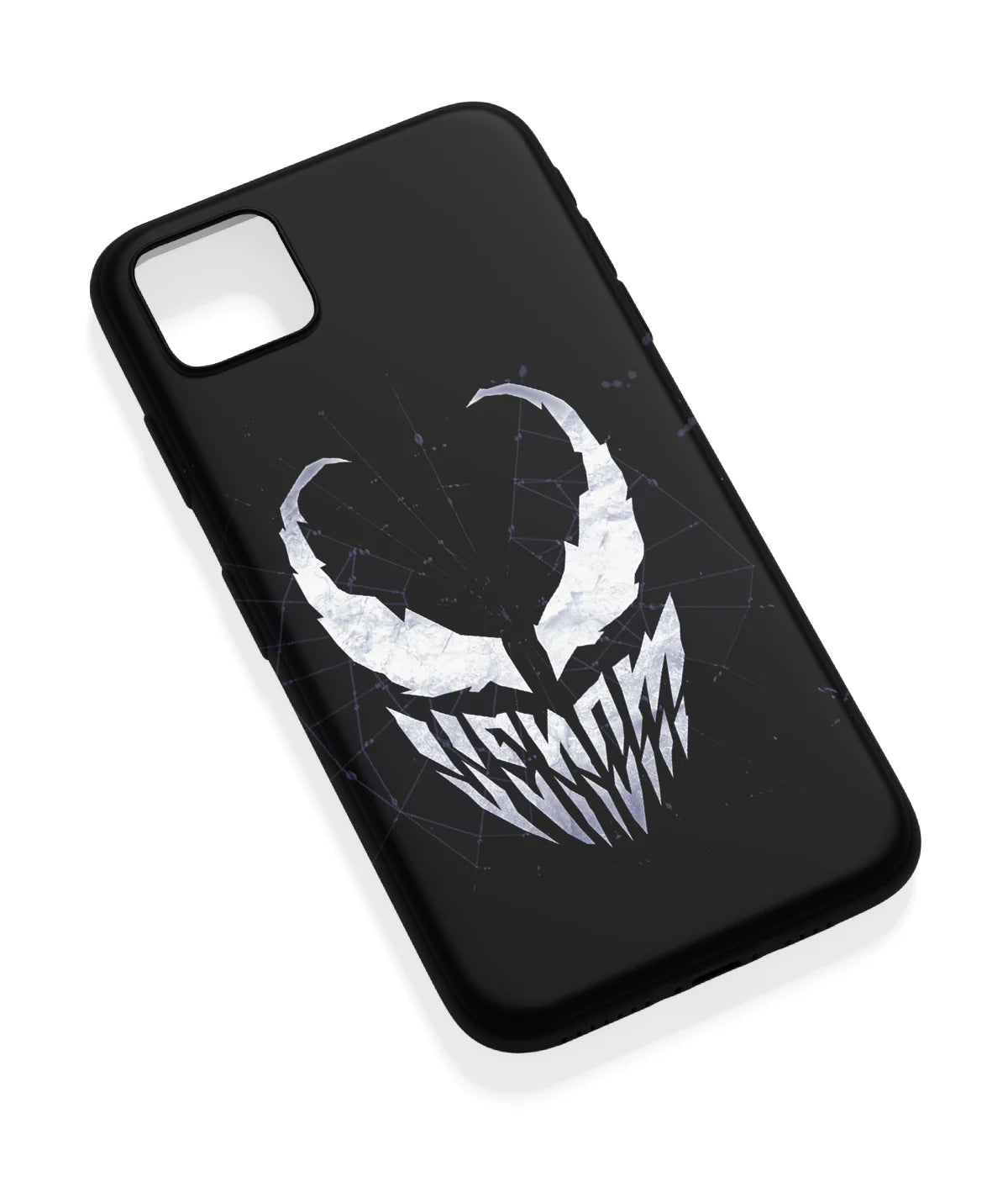 An angled view of a soft silicone case featuring a vibrant design.