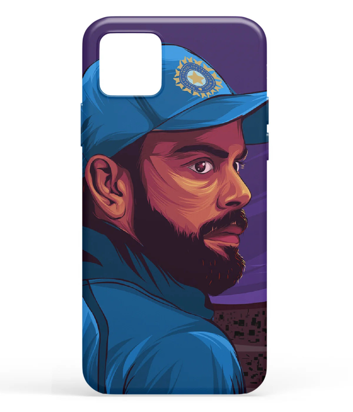 A front-on view of soft silicone phone case with a colorful design.