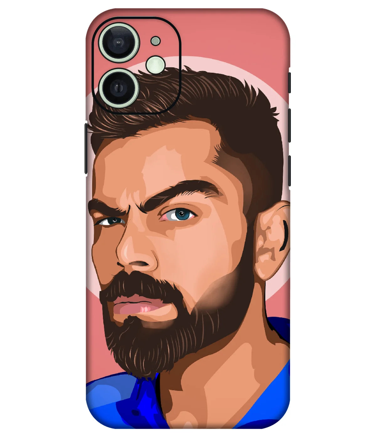 Image of a phone case featuring a mobile skin with a graphic design.