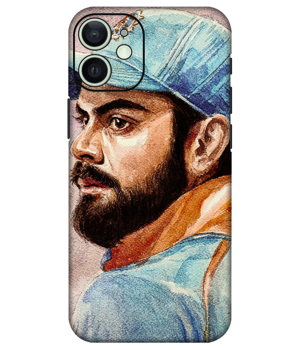 Image of a phone case featuring a mobile skin with a graphic design.