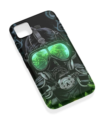 An angled view of a soft silicone case featuring a vibrant design.
