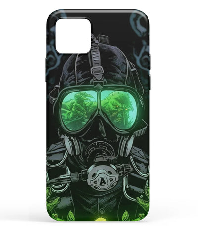 A front-on view of soft silicone phone case with a colorful design.
