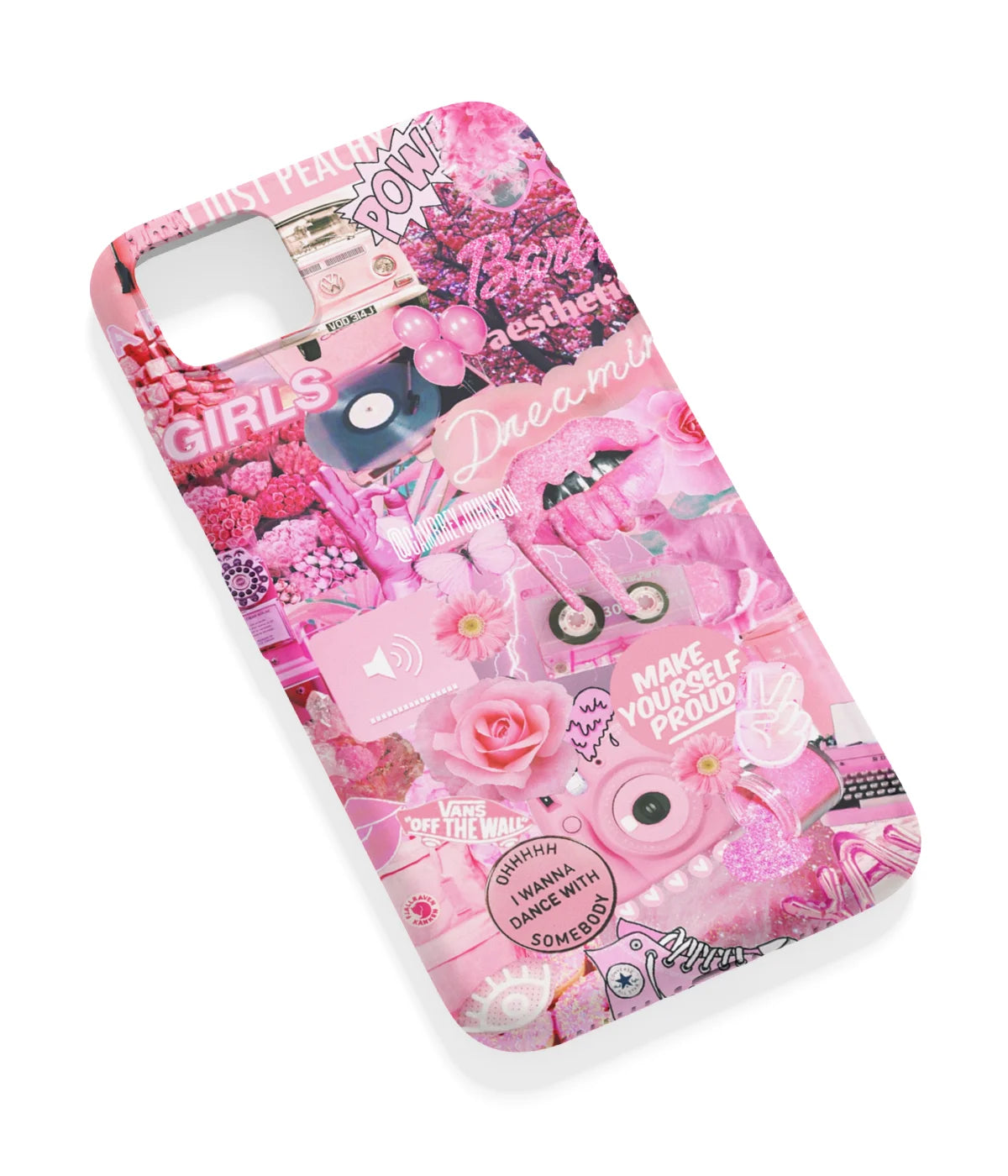 An angled view of a soft silicone case featuring a vibrant design.