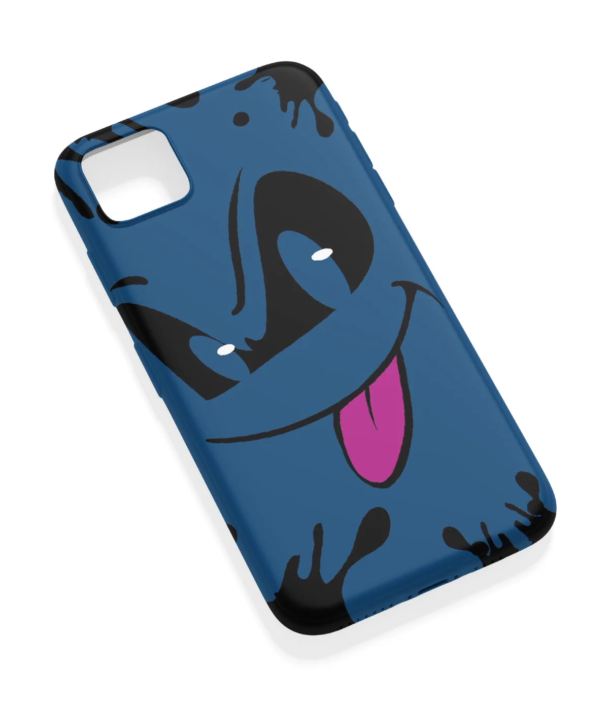An angled view of a soft silicone case featuring a vibrant design.