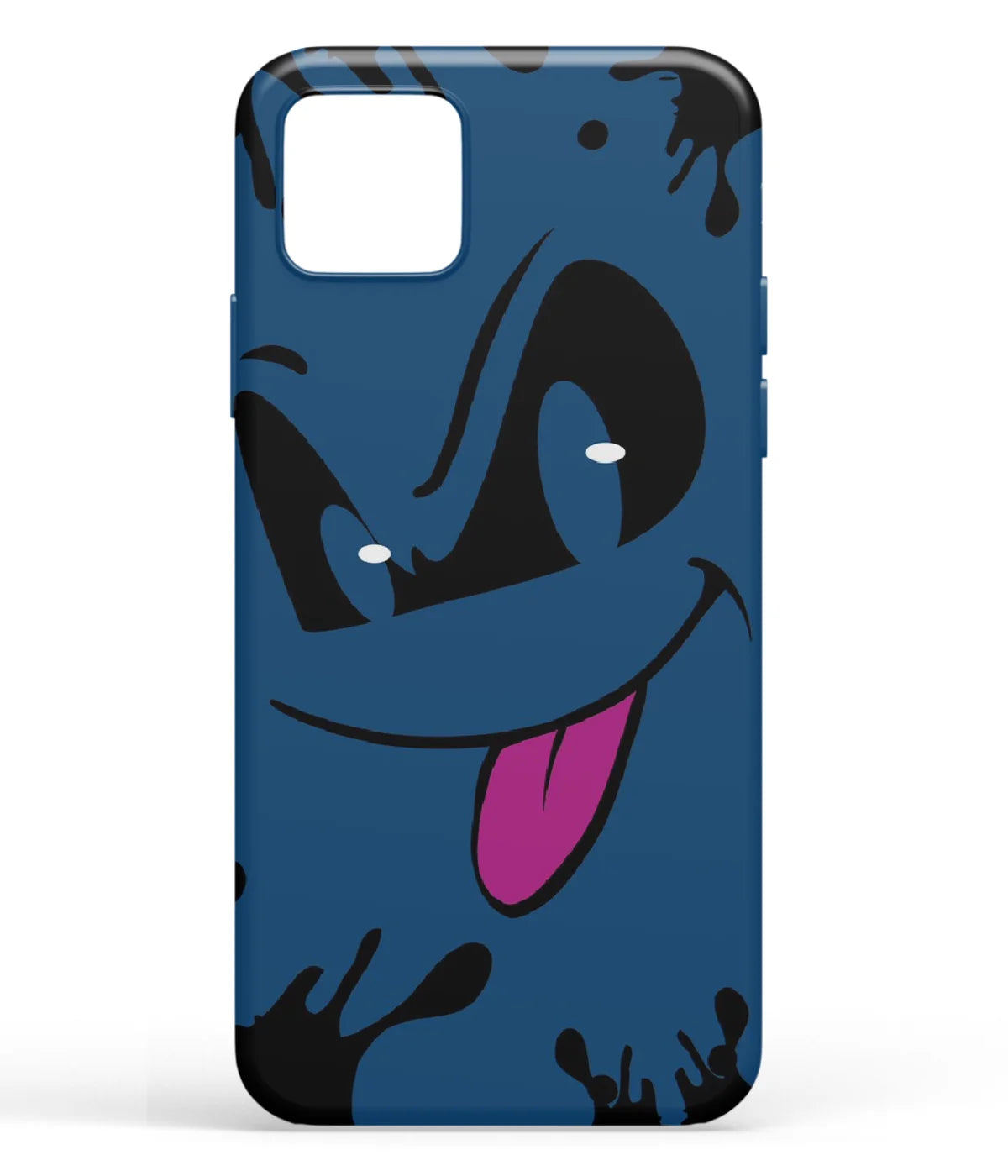 A front-on view of soft silicone phone case with a colorful design.