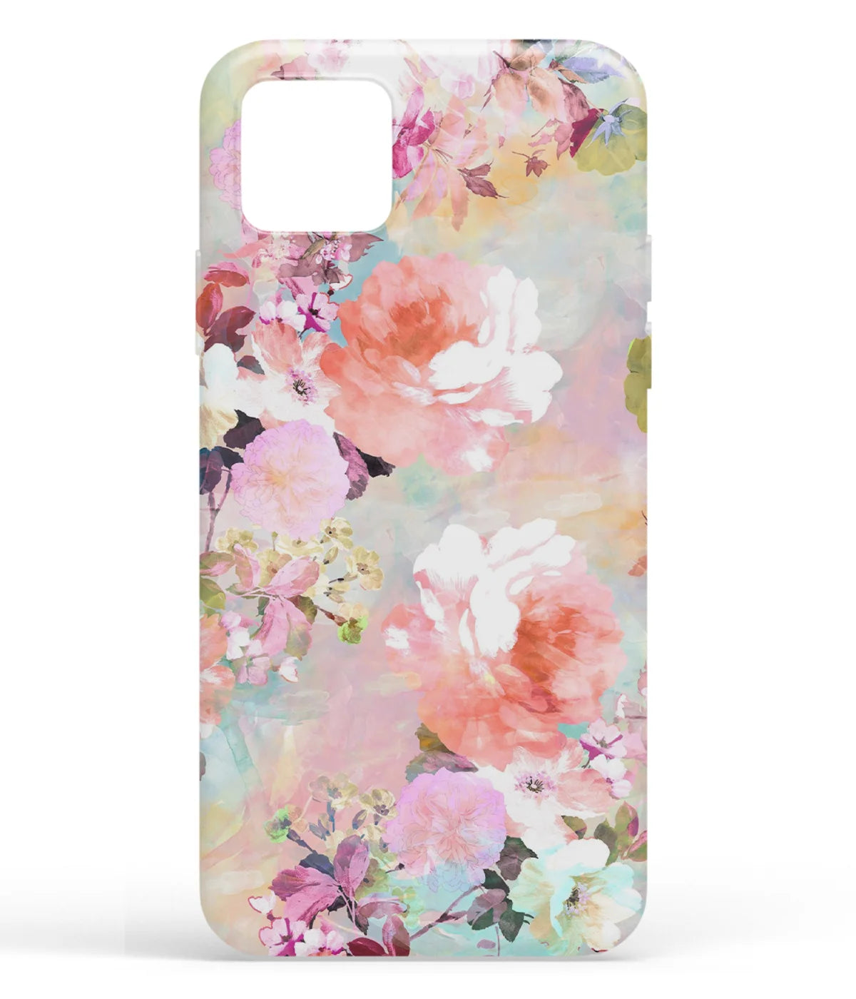 A front-on view of soft silicone phone case with a colorful design.