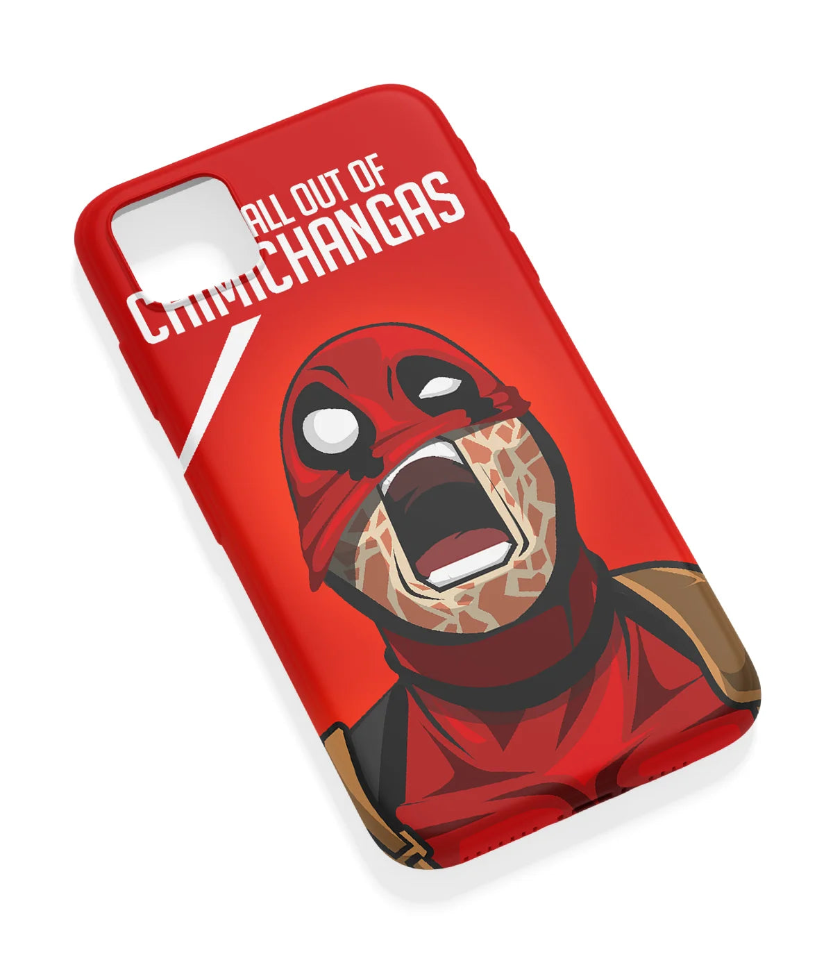 An angled view of a soft silicone case featuring a vibrant design.