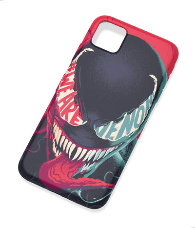An angled view of a soft silicone case featuring a colorful design.