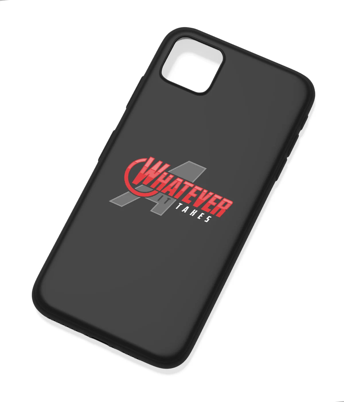 An angled view of a soft silicone case featuring a colorful design.
