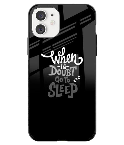 A front-on view of a glass phone case with a colorful design.