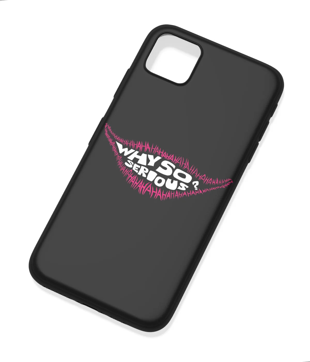 An angled view of a soft silicone case featuring a colorful design.