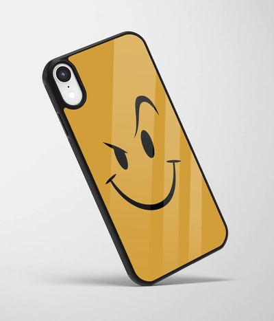 An angled view of a glass phone case featuring a vibrant design.