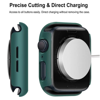 Rear view of an Apple Watch showcasing the wireless charging compatibility without removing the case.