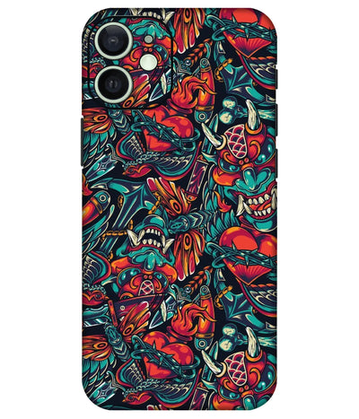Image of a phone case featuring a mobile skin with a graphic design.