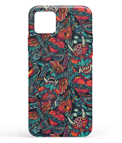 A front-on view of soft silicone phone case with a colorful design.
