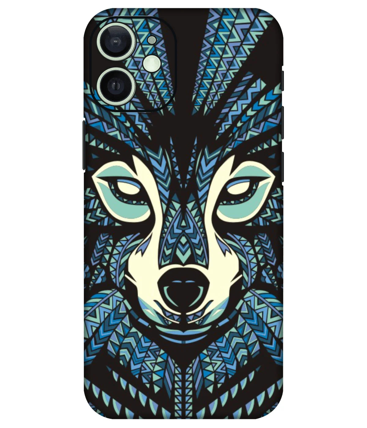 Image of a phone case featuring a mobile skin with a graphic design.