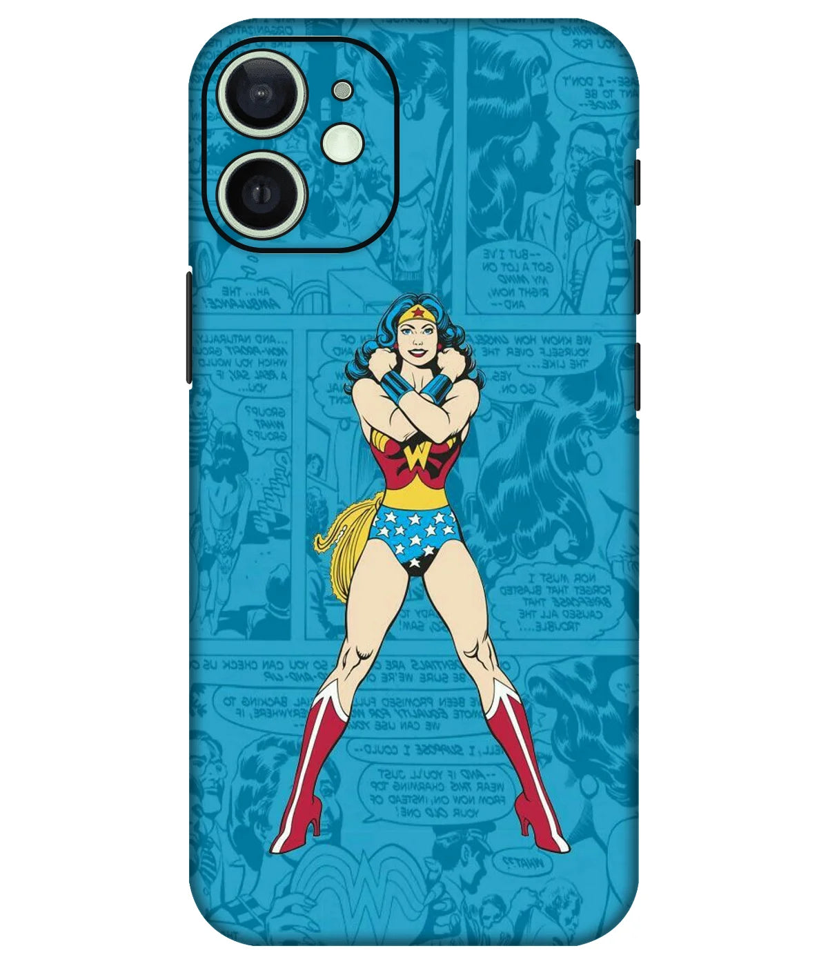 Image of a phone case featuring a mobile skin with a graphic design.