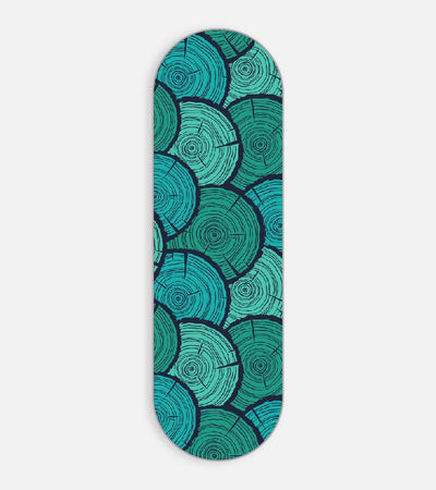 Mobile phone grip slider with a colorful design on a white background