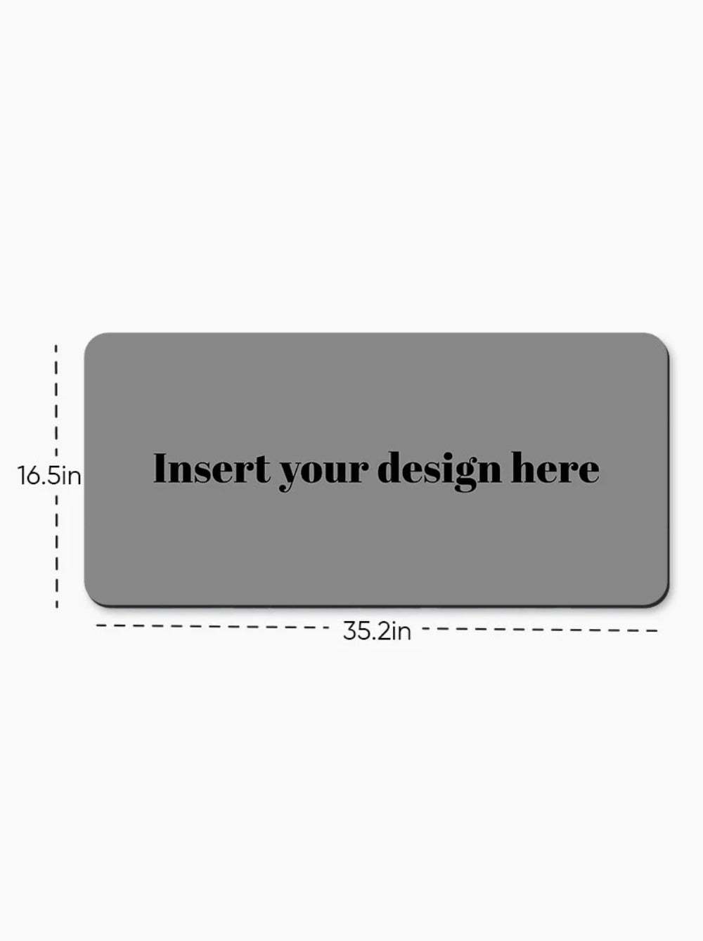 Illustration for the Desk Mat displaying exact dimensions of 35.2 inches (82cm) width by 16.5 inches (42cm) height.