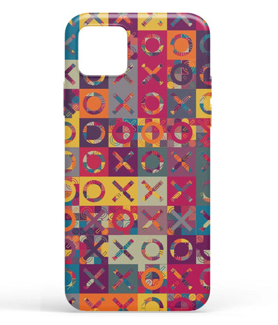 A front-on view of soft silicone phone case with a colorful design.
