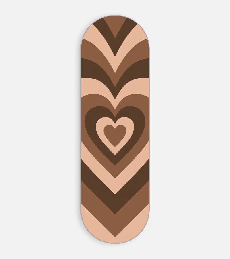 Y2K Heart Brown Phone Grip Slider