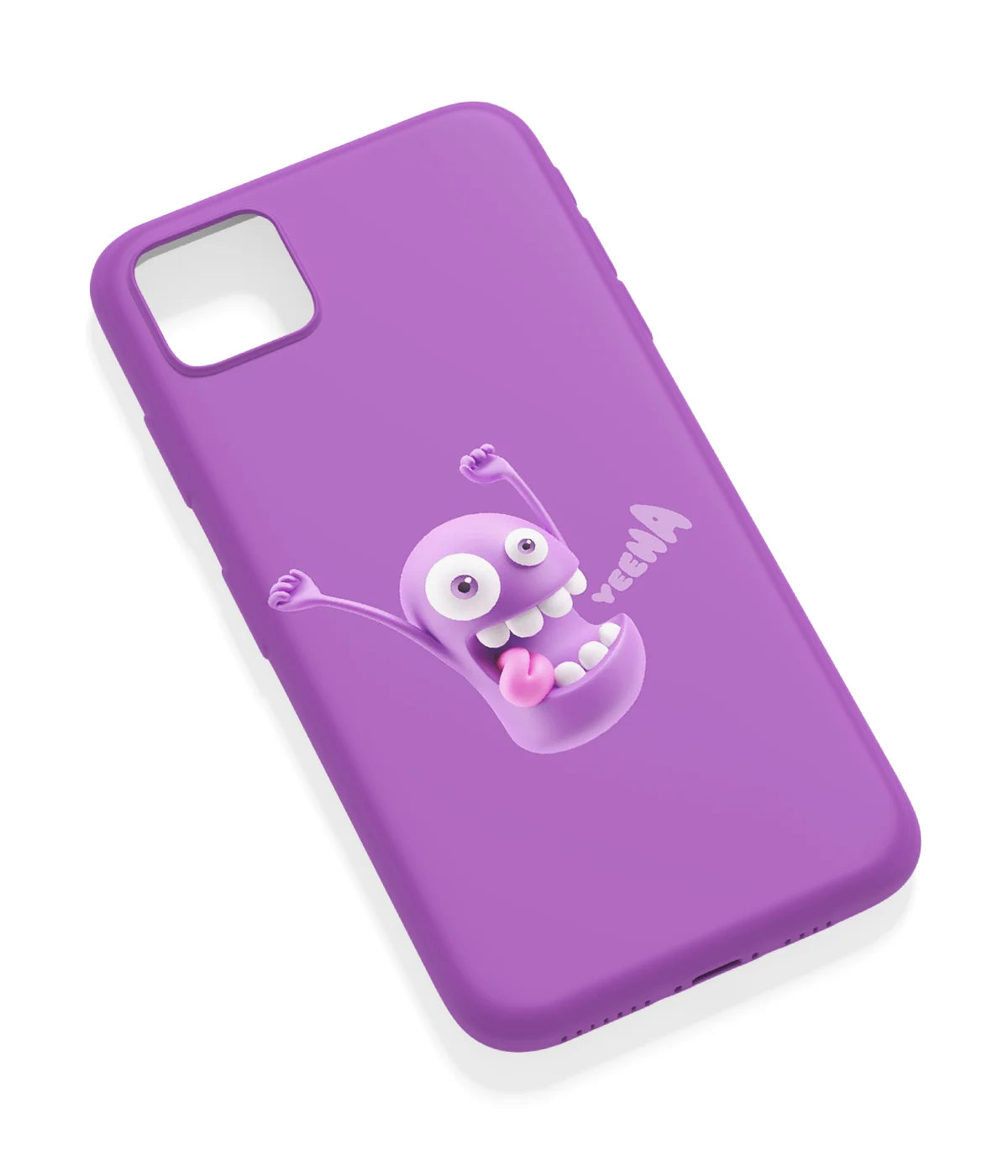 An angled view of a soft silicone case featuring a vibrant design.