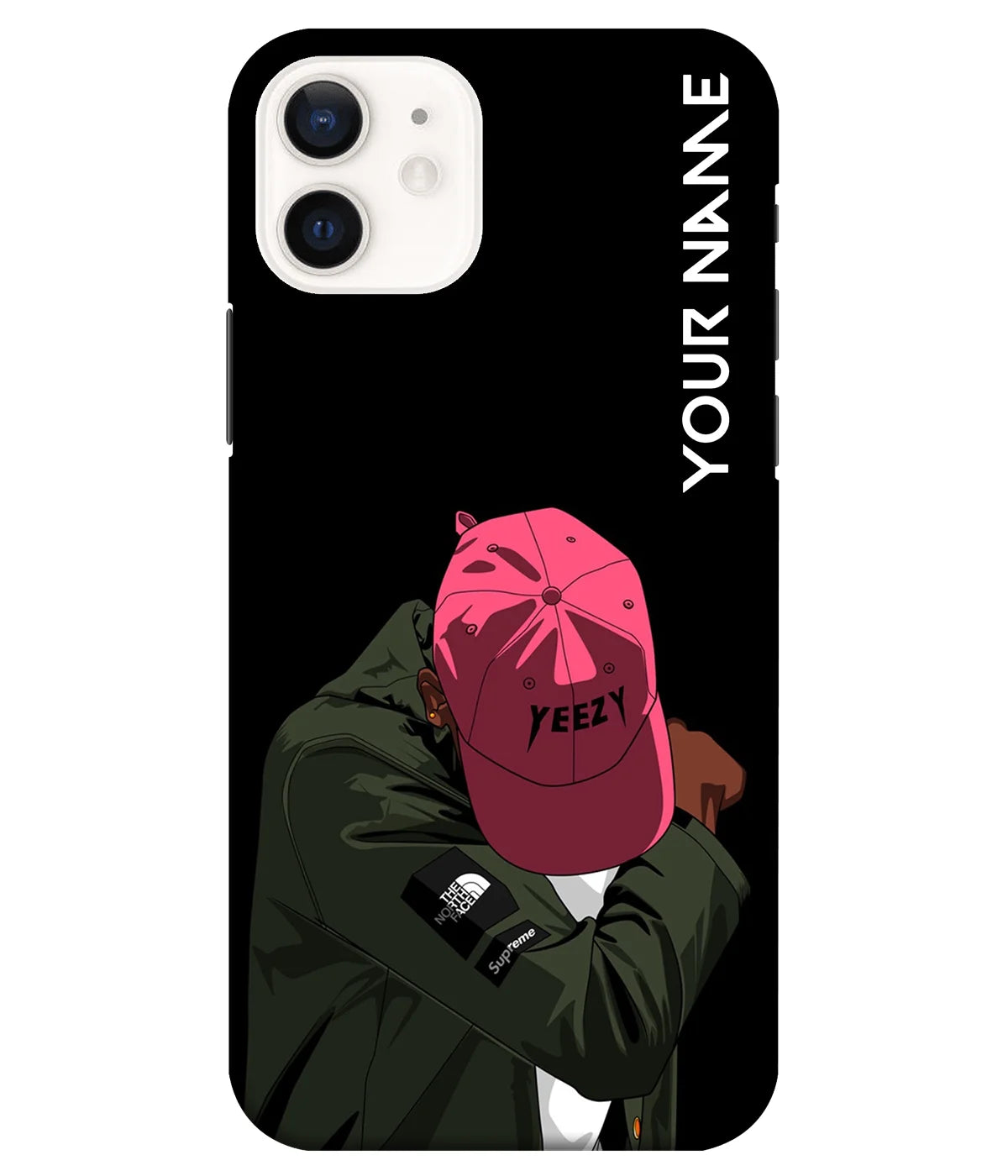 A product shot of a slim hard case with a customizable name.