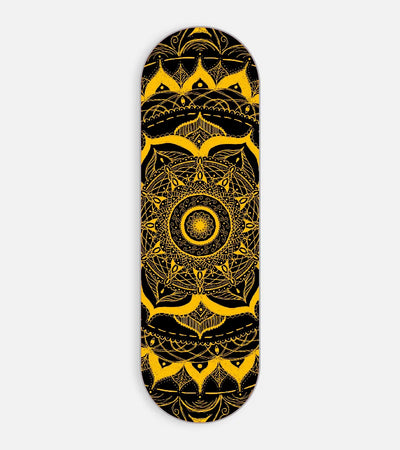 Mobile phone grip slider with a colorful design on a white background
