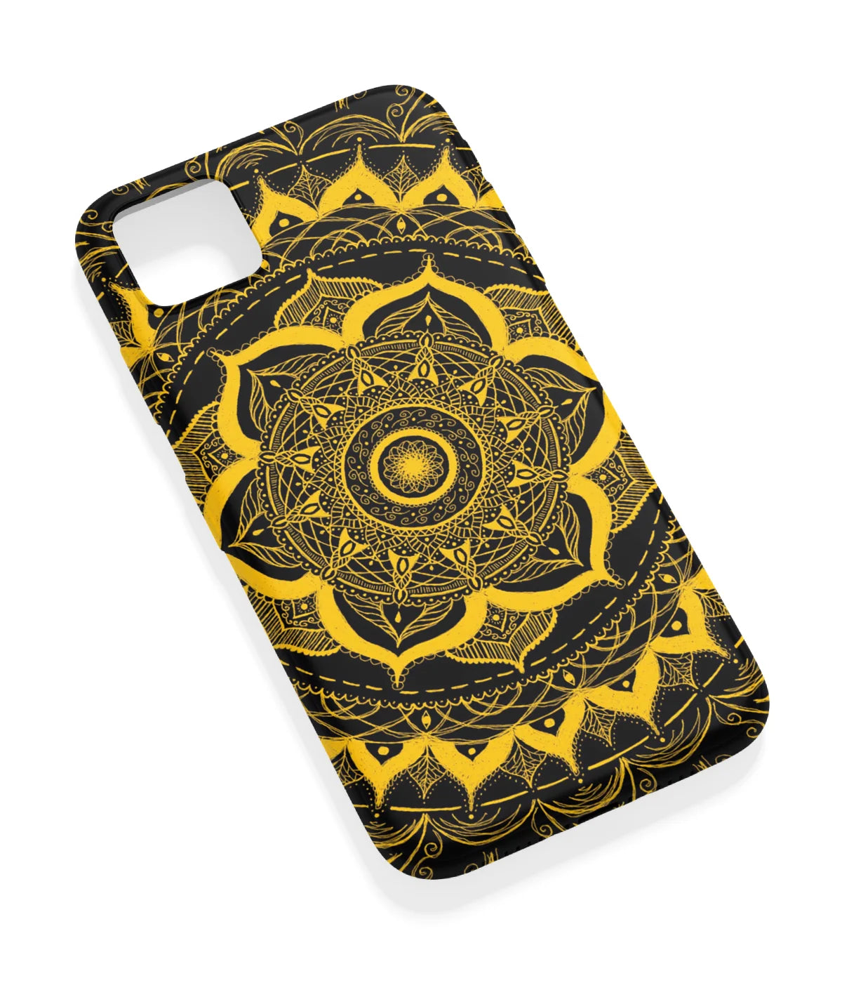 An angled view of a soft silicone case featuring a vibrant design.