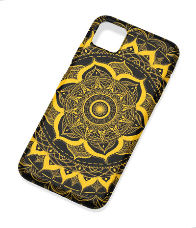 An angled view of a soft silicone case featuring a colorful design.