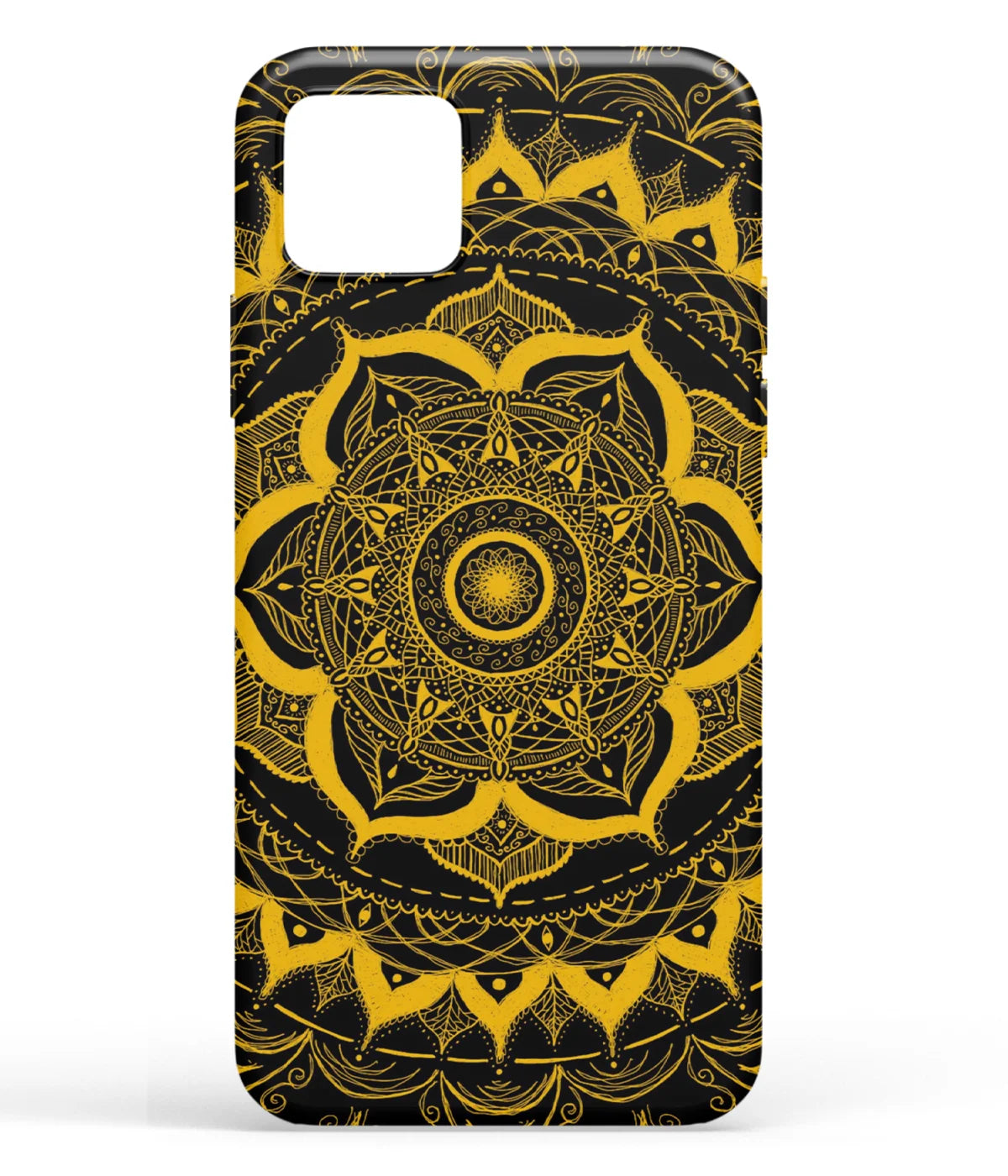 A front-on view of soft silicone phone case with a colorful design.