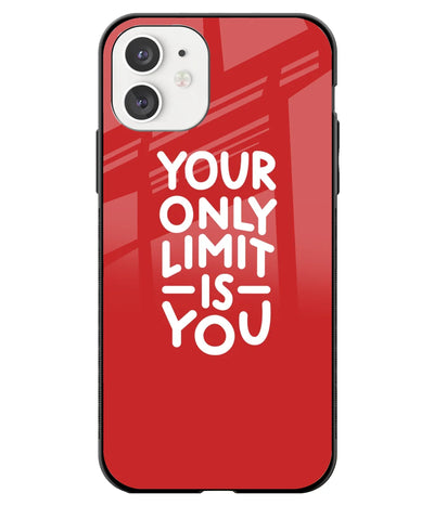 A front-on view of a glass phone case with a colorful design.