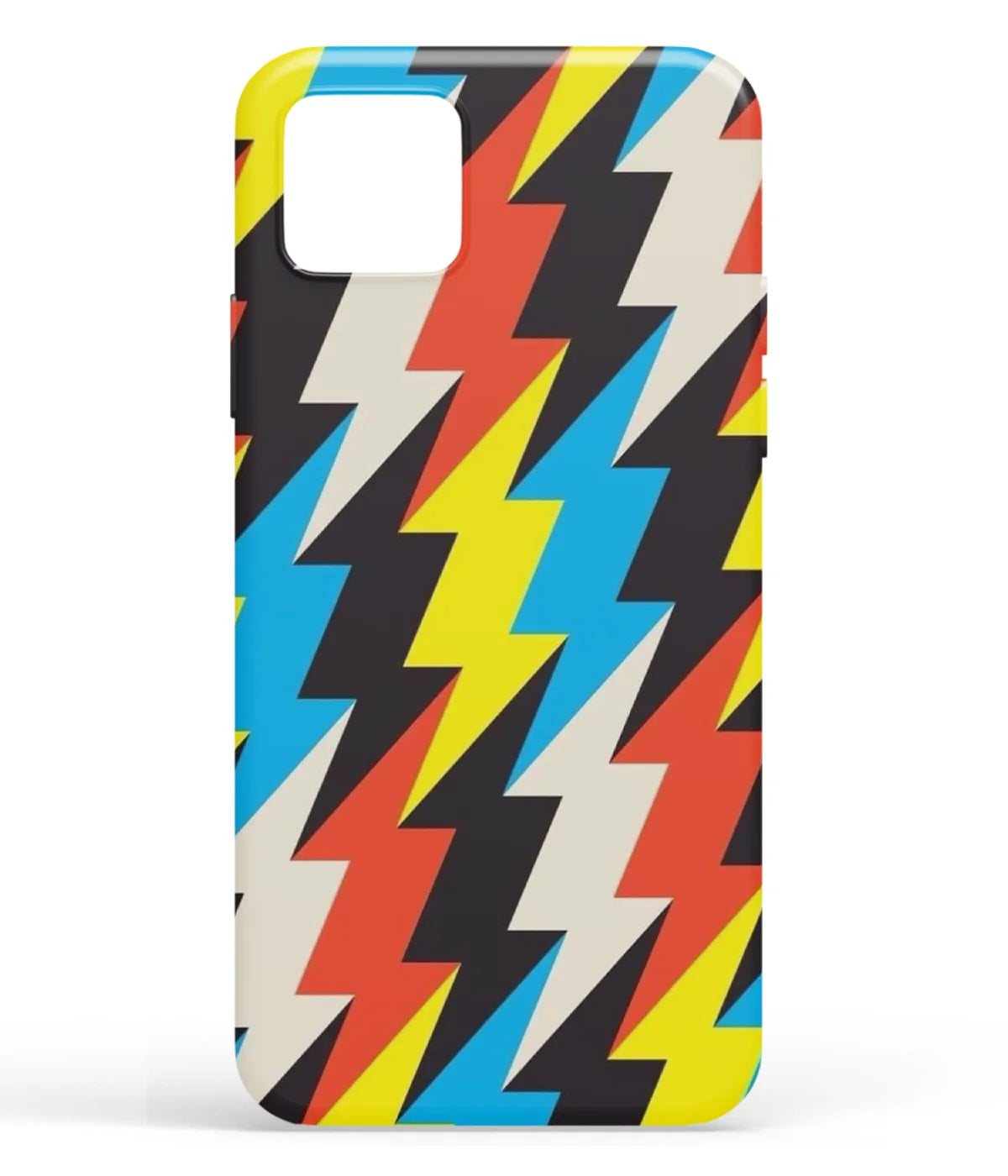 A front-on view of soft silicone phone case with a colorful design.