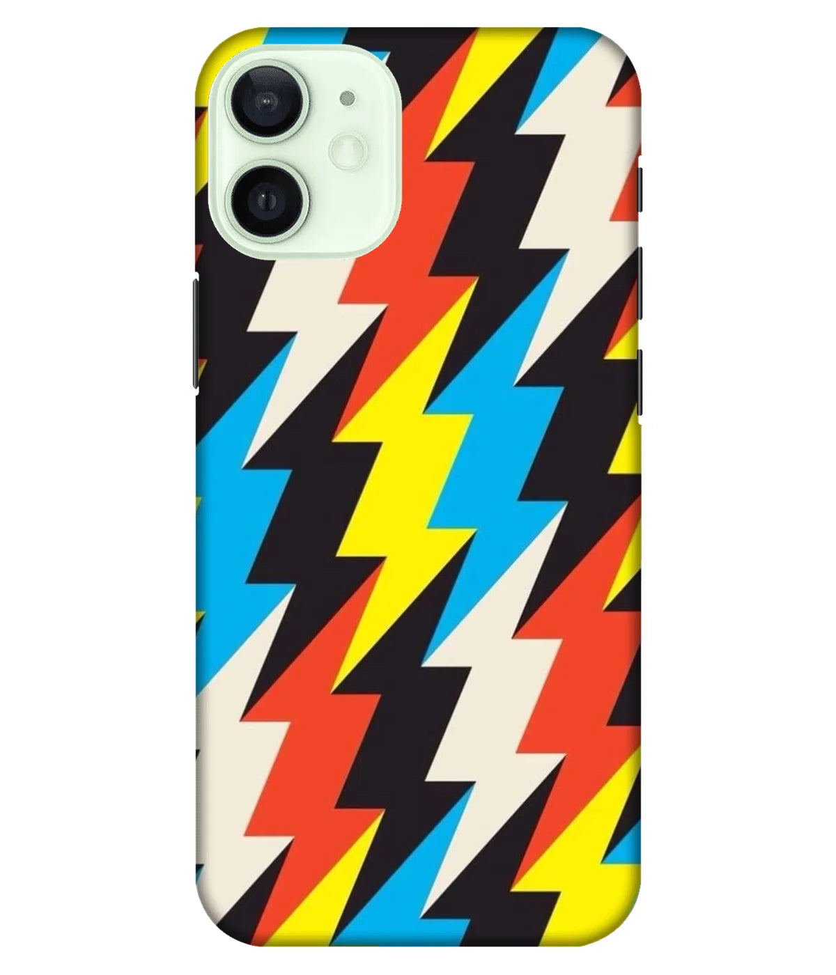 A product shot of a slim hard case with a colorful design.