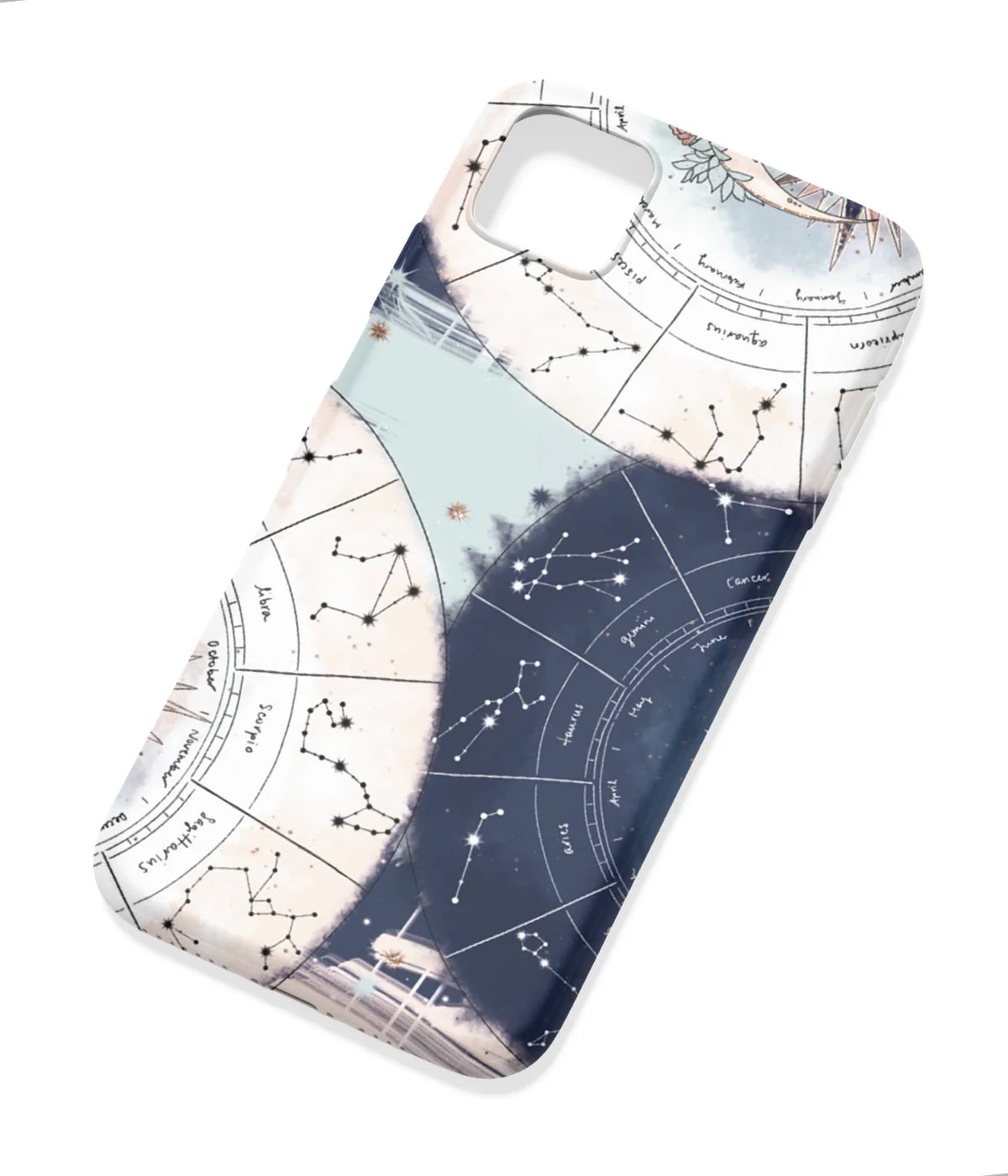 An angled view of a soft silicone case featuring a colorful design.