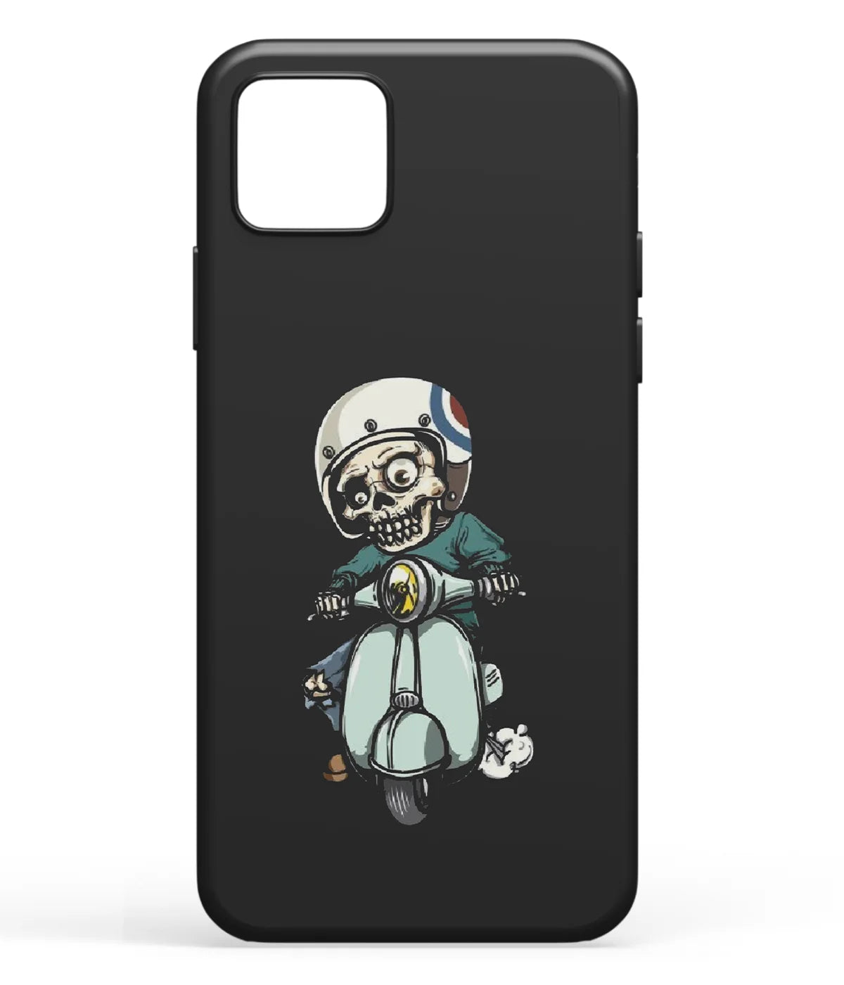 A front-on view of soft silicone phone case with a colorful design.