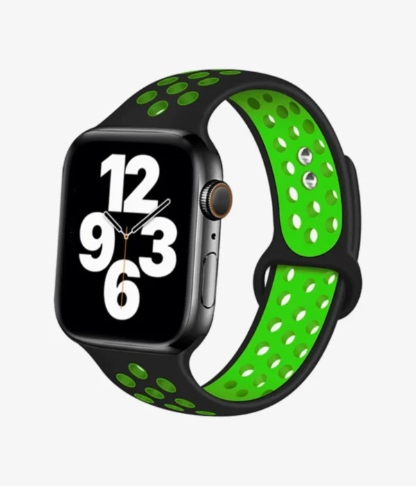 Apple Sports Silicone Watchband Black-Green (42/44/45mm)