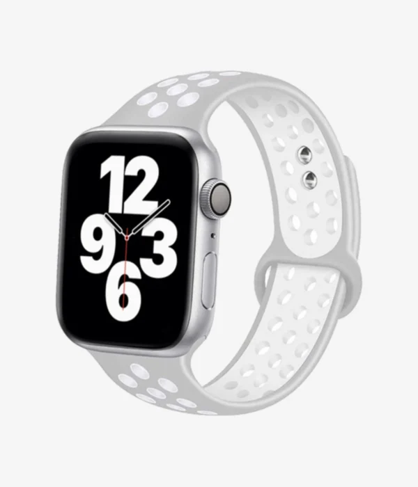 Apple Sports Silicone Watchband Silver-White (42/44/45mm)