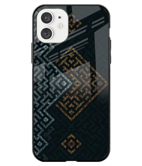 Asthestic Pattern Blue Printed Glass Case