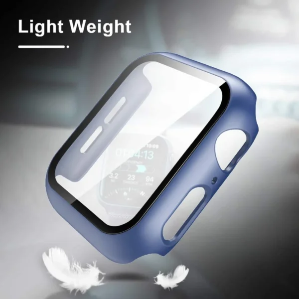 Apple Watch Case With Built-in Tempered Glass Screen Protector - Blue