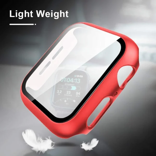 Apple Watch Case With Built-in Tempered Glass Screen Protector - Red