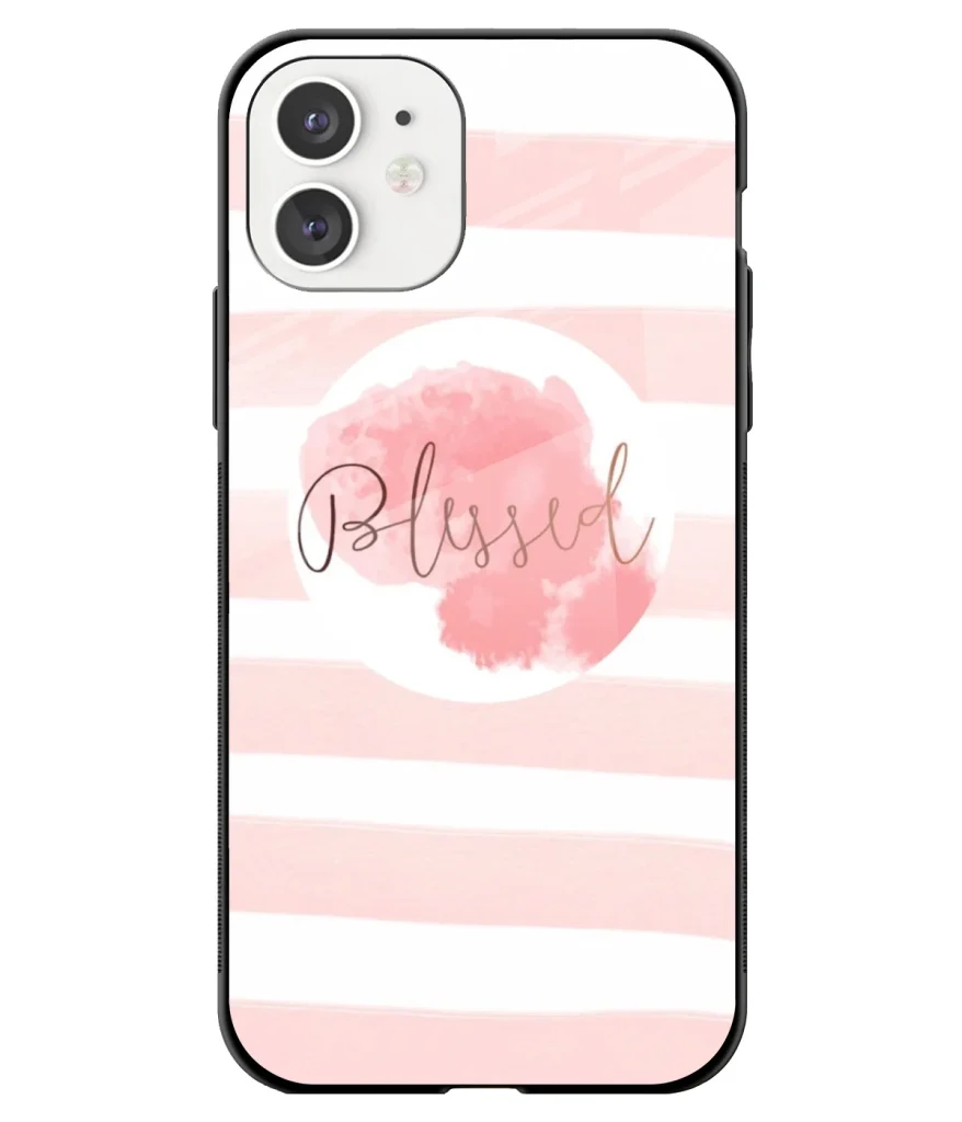 Blessed Rose Pink Printed Glass Case