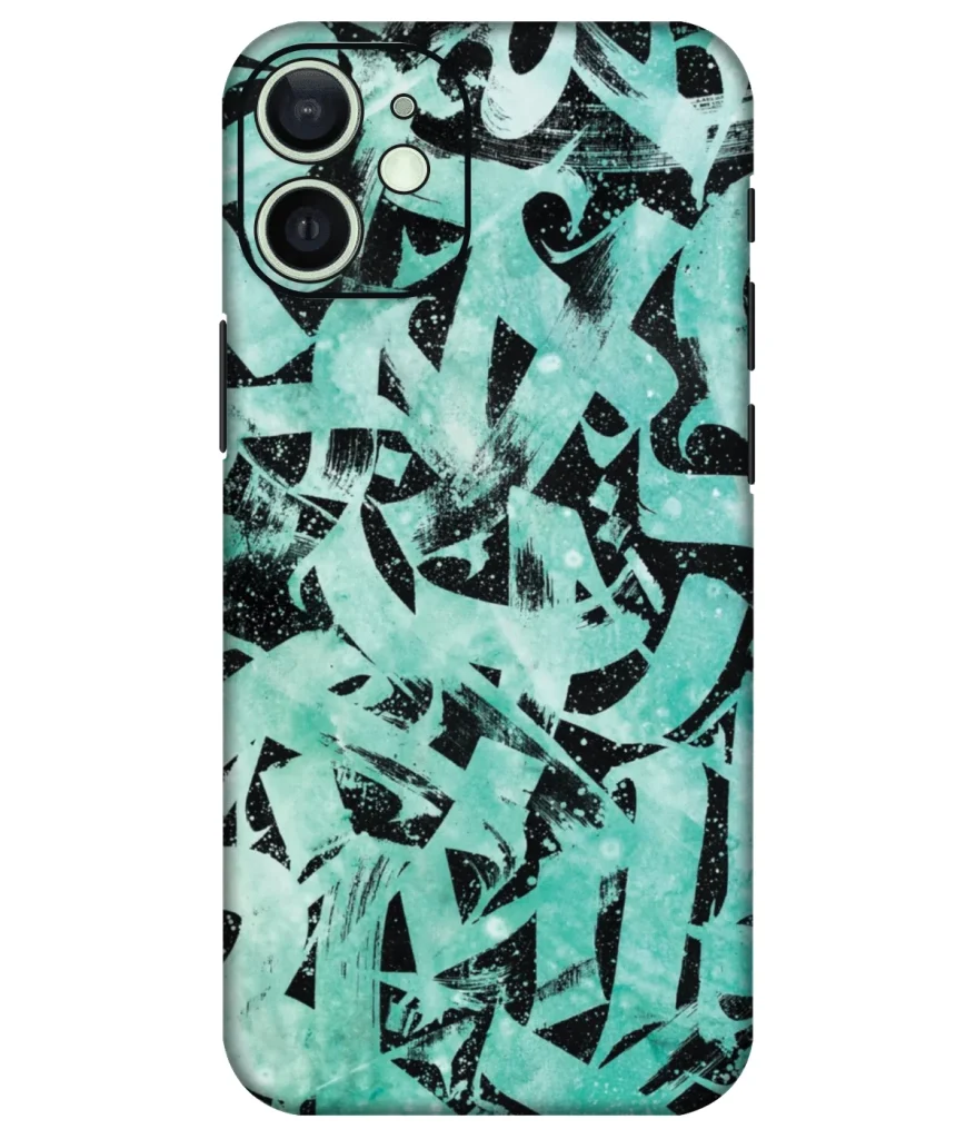 Blue Calligraphy Pattern Printed Mobile Skin