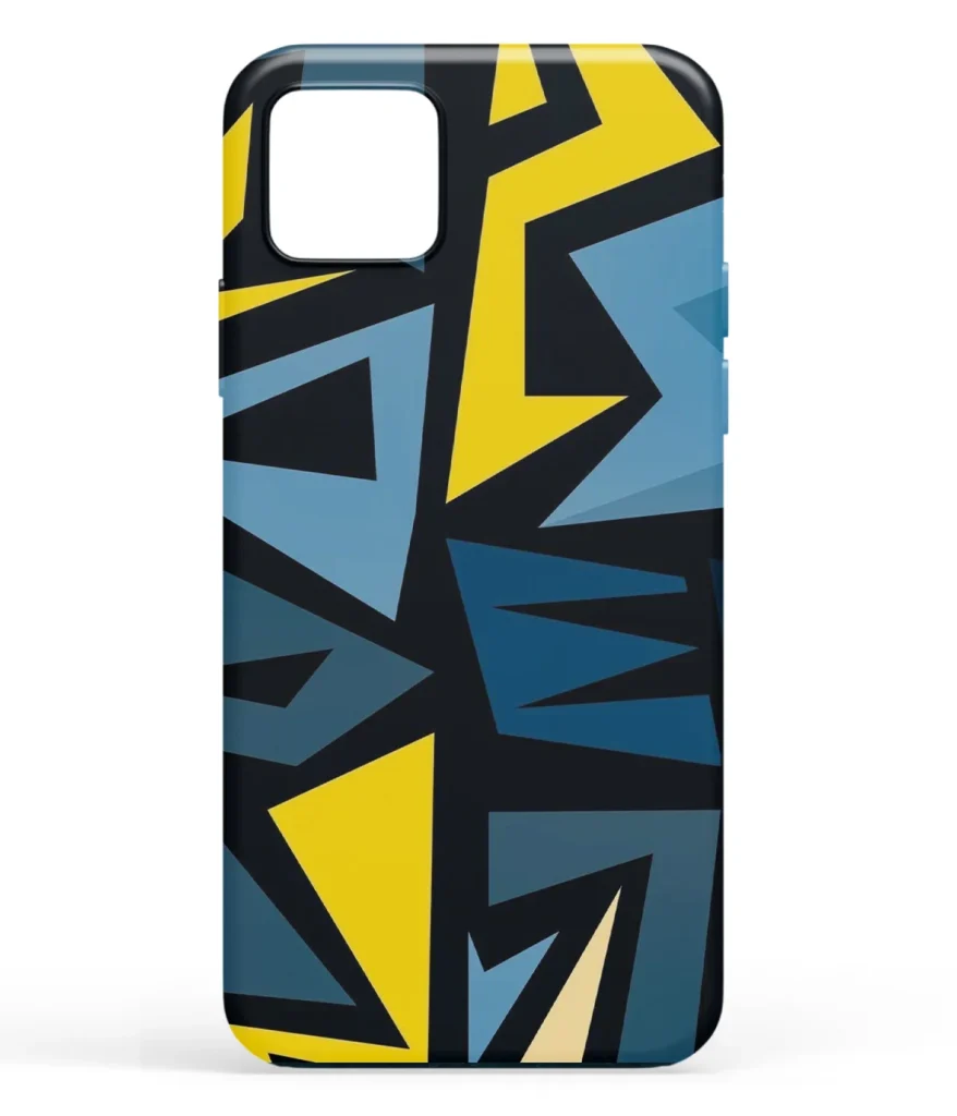 Blue Yellow Graffiti Pattern Printed Soft Silicone Mobile Back Cover