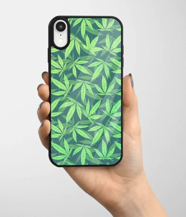 Leaves Pattern Printed Glass Case