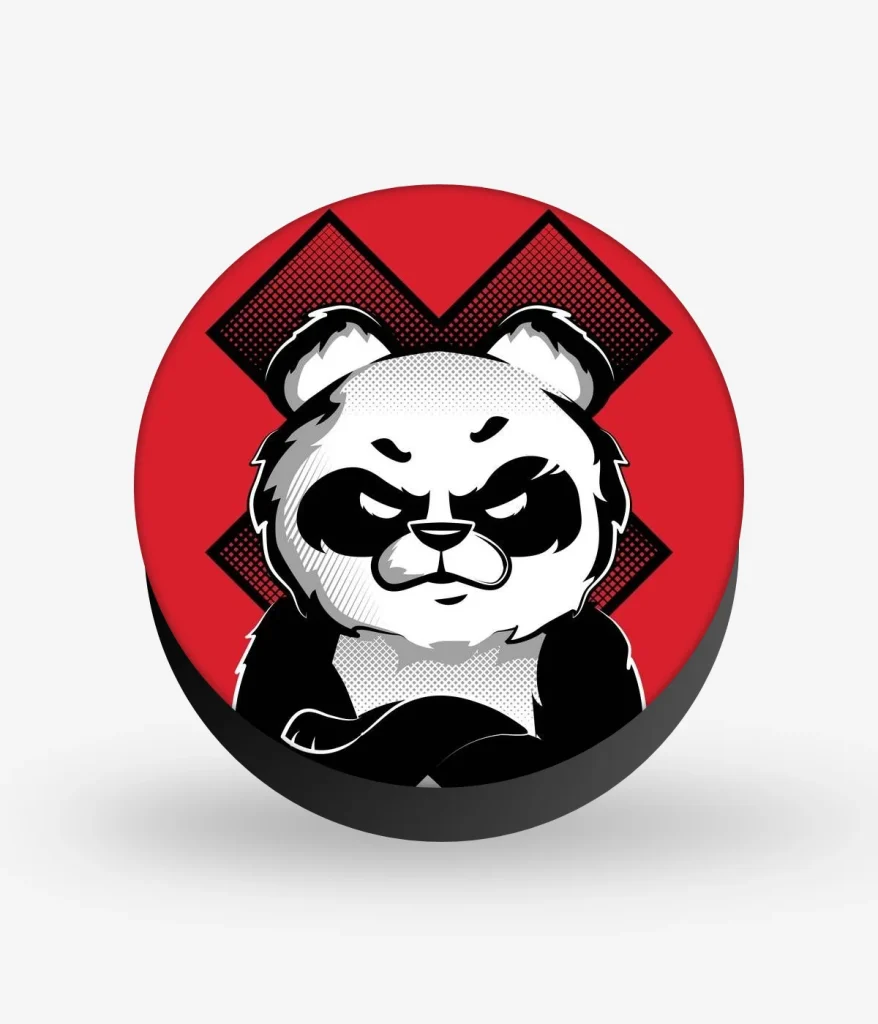 Angry Panda Illustration Pop Socket