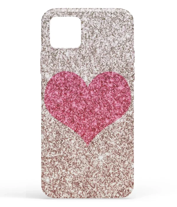 Colourful Glitter Heart Printed Soft Silicone Mobile Back Cover