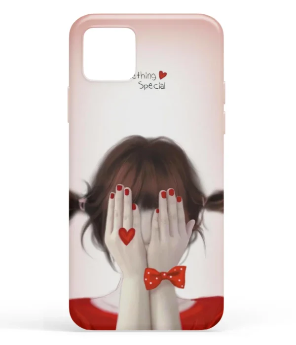 Cute Shy Girl Artwork Printed Soft Silicone Mobile Back Cover