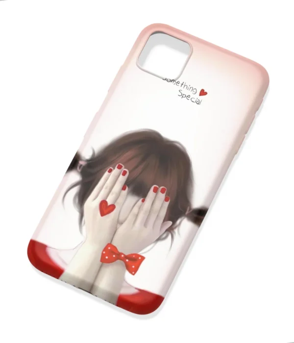 Cute Shy Girl Artwork Printed Soft Silicone Mobile Back Cover