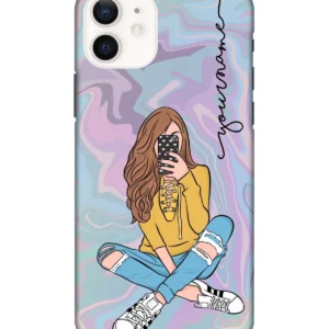 Girl Clicking Pic Art Printed Name Case